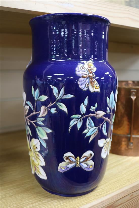 A French enamelled earthenware early 20th century vase